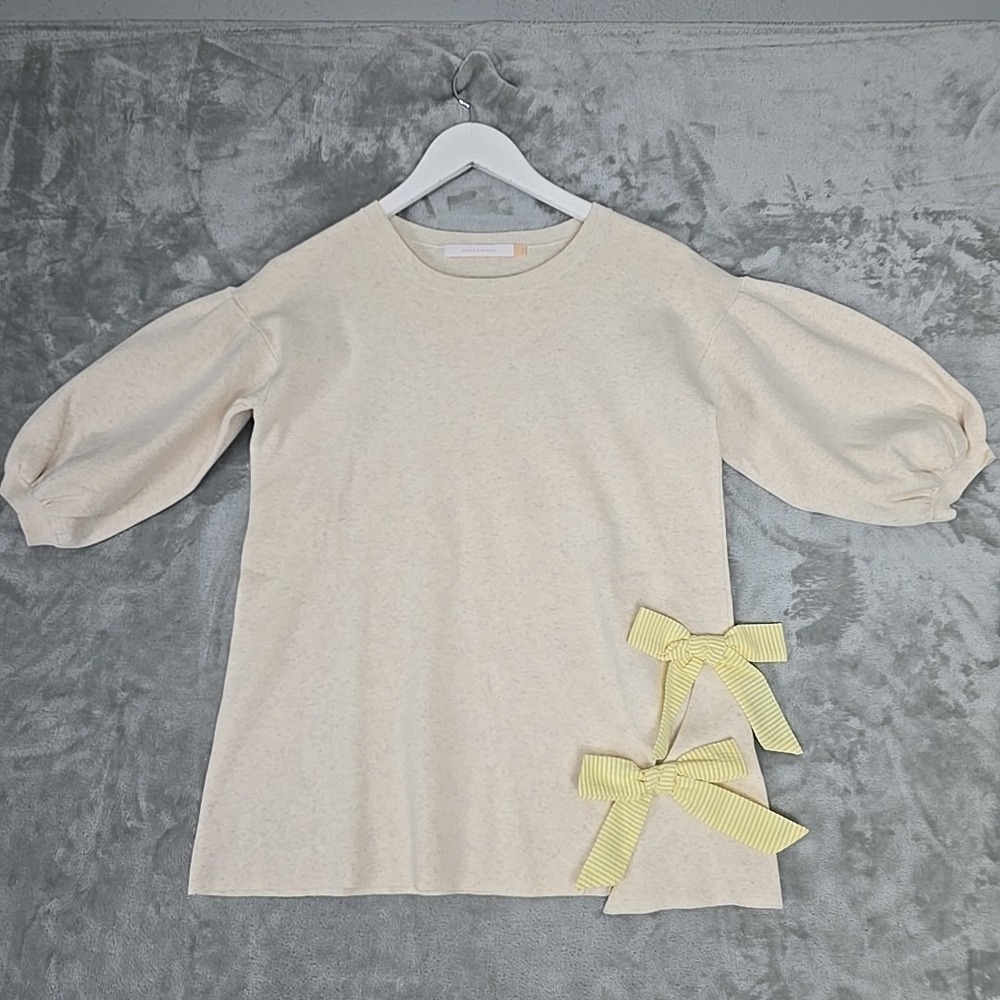 Bread n Butter Coquette Romantic Girl Top Blouse Size 1 Small Cream Yellow‎